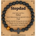 thumbnail image 1 of Gifts for Dad New Dad Stepdad Husband, American Flag Cross Beads Bracelet Jewelry Gifts for Father Men from Daughter Son Wife, 1 of 5