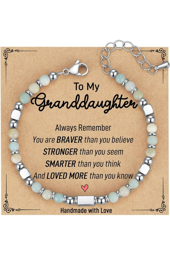 Gifts for Daughters, Gifts for Ladies, Easter Baskets, Small Gemstone Beaded Bracelets Ladies Gifts Trendy Pieces with Inspirational Cards