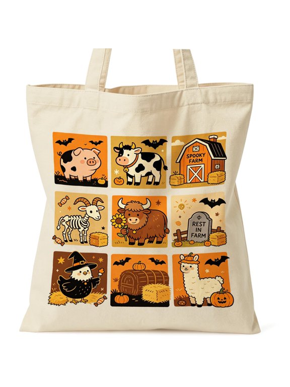 Gifts for Fall and Halloween Tote Bag, Pumpkin Season Canvas Bag