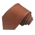 thumbnail image 1 of Gifts for Family Mens Fashion Business Tie 8cm Dress Shirt Solid Polyester Hand Tie Brown, 1 of 5