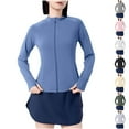 thumbnail image 1 of Summer Sunscreen Clothing Ladies New Long-sleeved Round Neck Solid Color Casual Sun Protection, 1 of 5