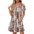 thumbnail image 1 of Women Summer Maxi Dresses Women's Fashion Summer Print Short-sleeved V-neck Casual Dress, 1 of 7