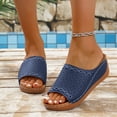 thumbnail image 1 of Womens Sandals Fashion Casual Summer New Open Toe Retro Sandals Hollow One-Line Wedge Heel Slippers, 1 of 9