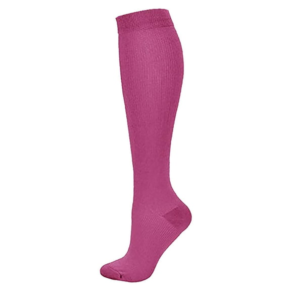 Gifts for Girlfriends Compression Stockings for Women Cotton Fleece Thigh High Opaque Warm Fall Fashion Must Have Cozy Socks Hot Pink