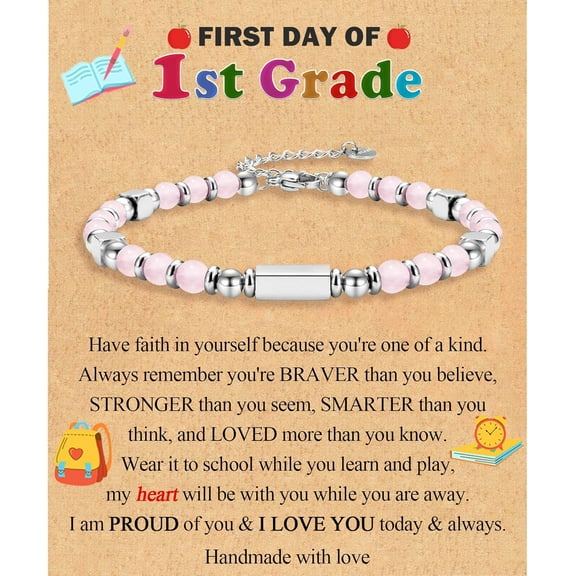 Gifts for Girls, Graduation Back to School First Day of School Gifts Bracelets for Daughter Granddaughter Niece Sister with Inspirational Card