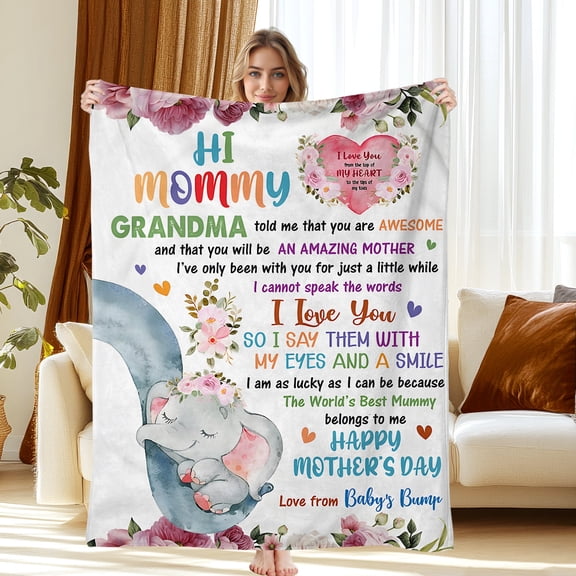 Gifts for Grandma Blanket, Christmas, Birthday Presents for Grandmamy, Soft Flannel Throw Blanket, 30"x40"