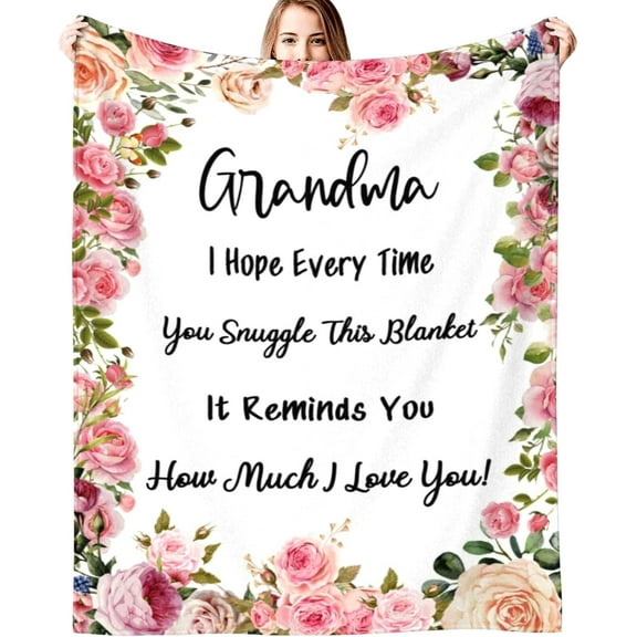 Gifts for Grandma Blanket to My Grandma Throw Blanket Grandma Gifts Soft Cozy Blankets for Bed Sofa 50"x40"