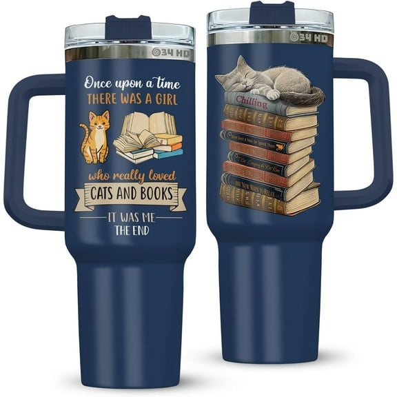 Gifts for Halloween, Crazy Cat Tumbler with Lid 20 oz Stainless Steel, Black Cat Cup, It''s Fine I''m Fine Mug, Cat Gifts for Cat Lovers Women