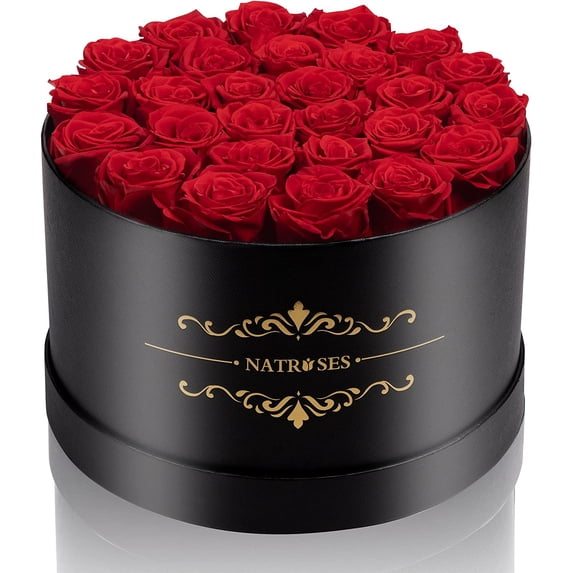 Gifts for Her 27 Piece Forever Preserved Roses in a Box, Flowers Delivery Birthday, Mothers Day, Red