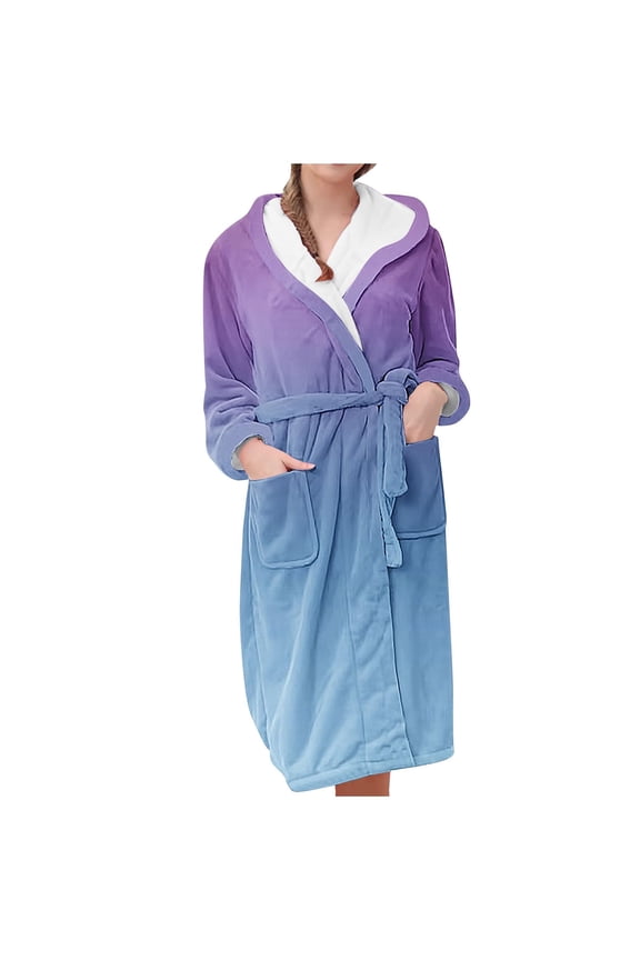 Gifts for Her Bathrobe for Women Fleece Women's Nightgowns & Sleepshirts Oversize Cozy Women's Robes House Womens Robe Purple