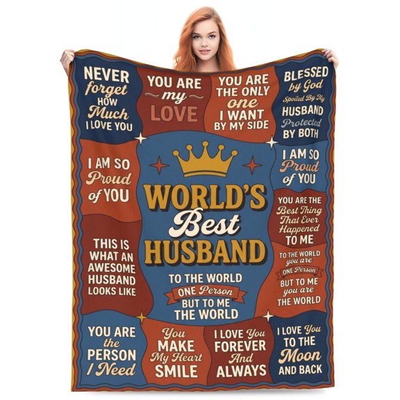 Gifts for Husband Blanket, Husband Birthday Gift from Wife, Anniversary Wedding Throw Blanket, Gift for Husband 50x40