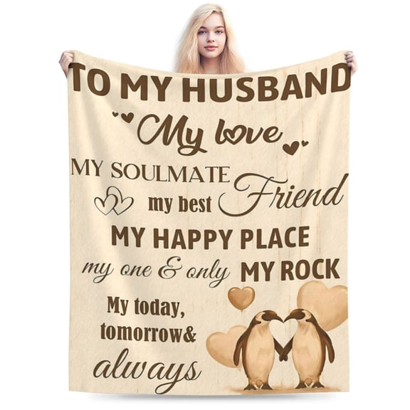 Gifts for Husband, for Husband, Husband Birthday Gift from Wife, Best Wedding Anniversary Blanket Gifts - to My Husband Blanket 50x40