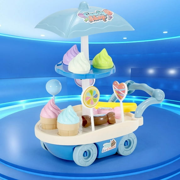 Gifts for Kids! Fwttom Toy Cars, 28Pcs Children By Yihui Ice Cream Cart Simulation Mini Candy Ice Cream Cart