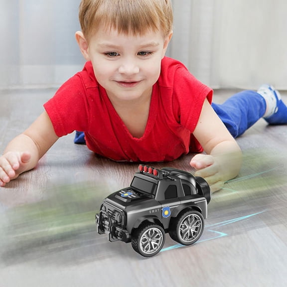 Gifts for Kids! Fwttom Toy Cars, 360 Rotating Stunt Friction Polices Off Road Toy Car for 2 Year Old Boys Kids Rides Vehicle