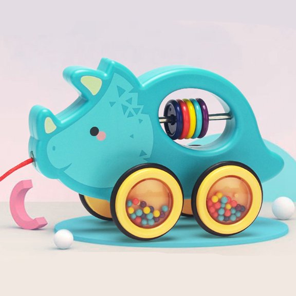 Gifts for Kids! Fwttom Toy Cars, Children's Drag Toy Car Pull Rope Traction Car Kindergarten Baby Educational Early Education Walking Toys