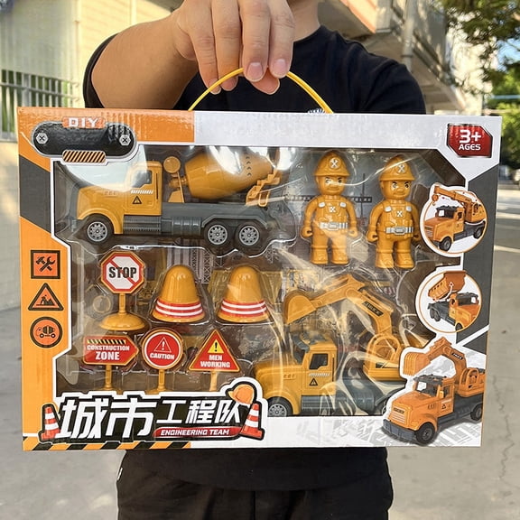 Gifts for Kids! Fwttom Toy Cars, Children's Inertias Car Toy Car Hot Set Excavator Dump Truck Toys