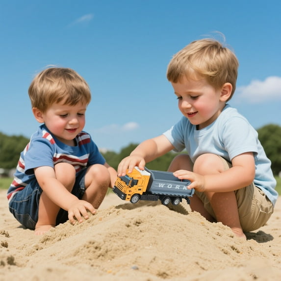 Gifts for Kids! Fwttom Toy Cars, Inertial Alloy Engineering Vehicle Series for Boys Excavator Concrete Tanker Truck and Bulldozer Toys for Age 3-6