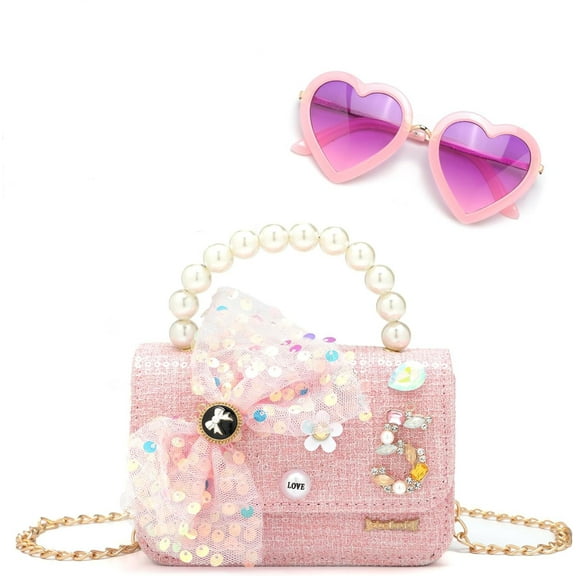 Gifts for Little Girls, Mini Kids Purses Baby Handbag Toddler Purse Sunglasses Gift Box Set Travel Shoulder Crossbody Bag
