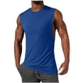 thumbnail image 1 of Gifts for Men! Aofany Mens Tank Tops Summer Solid Color Round Neck Sleeveless Running Shirts Hawaiian Beach Holiday Casual T Shirts, 1 of 5