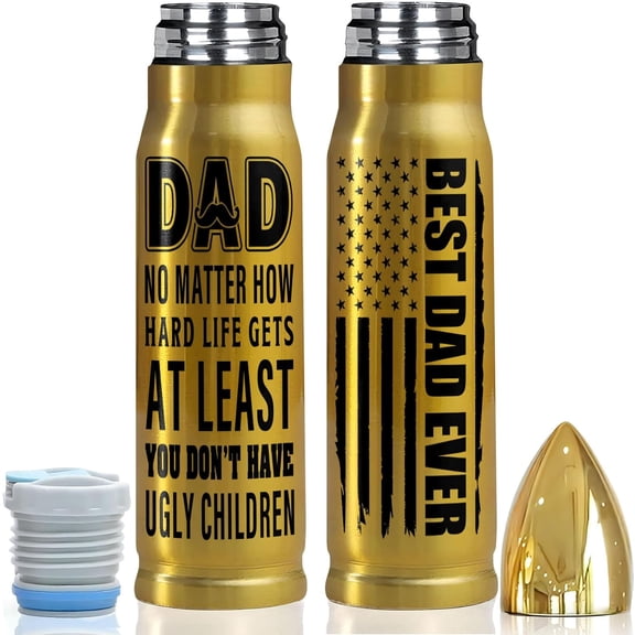 Gifts for Men, Dad Gifts for Fathers Day, Funny Dad American Flag Bullet Tumbler 17oz, Birthday Gifts for Dad from Daughter Son