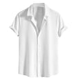 thumbnail image 1 of Gifts for Men Horkkom Hawaiian Shirt for Men, Summer Beach Casual Short Sleeve Shirts, Solid Color Button Up Shirts, 1 of 4
