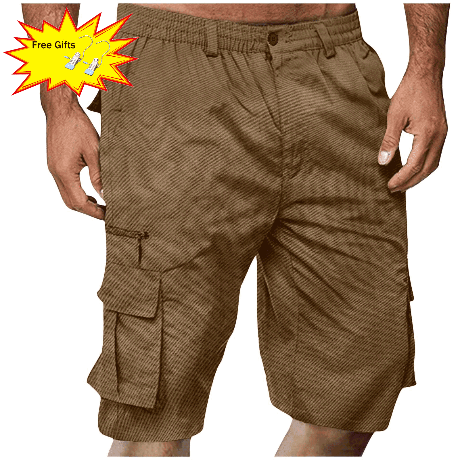 Gifts for Men! Titcea Men's Shorts Elastic Waist Straight