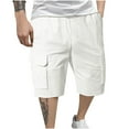 thumbnail image 1 of Gifts for Men! Titcea Men's Shorts Elastic Waisted Solid Color Straight Drawstring Cargo Shorts with Pockets Loose Comfort Summer Casual Shorts, 1 of 6
