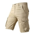 thumbnail image 1 of Gifts for Men! Titcea Men's Shorts Solid Color Straight Buttons Cargo Shorts with Pockets Loose Comfort Summer Casual Shorts, 1 of 4