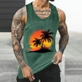 thumbnail image 1 of Gifts for Men! Titcea Mens Tank Top Palm Tree Printed Round Neck Sleeveless T Shirts Hawaiian Beach Holiday Running Workout Summer Casual Tank Tops, 1 of 5