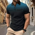thumbnail image 1 of Gifts for Men! Titcea Mens Tshirts Polka Gradient Printed Lapel Short Sleeve Buttons Work Shirts Hawaiian Beach Holiday Summer Casual Shirts, 1 of 5