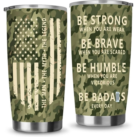 Gifts for Men-Veteran Gift For Men-40th, 50th, 70th, 80th Birthday Gifts for Men- 20 OZ Vacuum Insulated Stainless Steel Tumbler Men Christmas Gifts