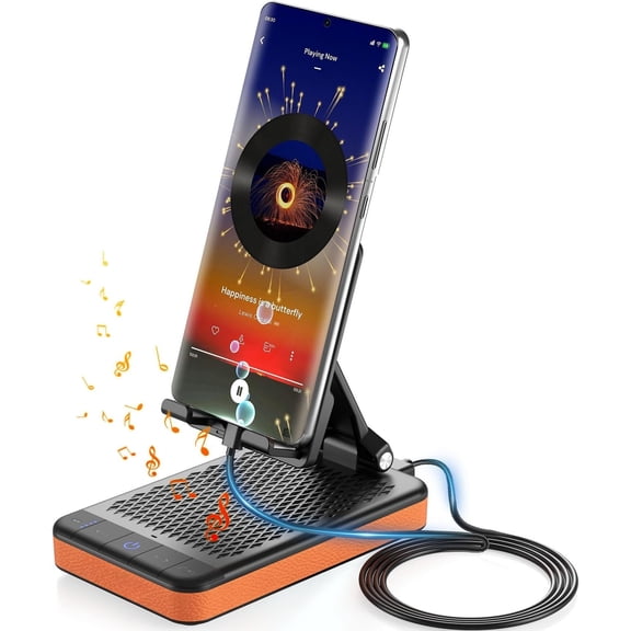 Gifts for Men and Women, 5000mAh Phone Stand with Speaker Valentines Day Gifts for Him Foldable Phone Holder Birthday for Husband,Wife,Dad,Mom,Teens
