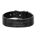 thumbnail image 1 of Gifts for Microbiologist, In a world where you can be anything, Appreciation Birthday Black Shark Mesh Bracelet for Men, Women, Friends, Coworkers, 1 of 4