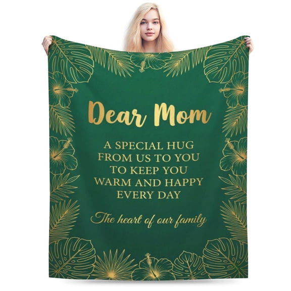 Gifts for Mom, Big Hug Birthday Gifts Blanket, Rustic Mother's Day Present for Mother Mommy from Daughter Son, Christmas Throw 50x40