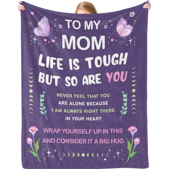 Gifts for Mom Birthday Mother''s Day - to My Mom Blanket Gift from Daughter Son - Soft Flannel Throw Blanket Presents for Mother Christmas 60" x 50"