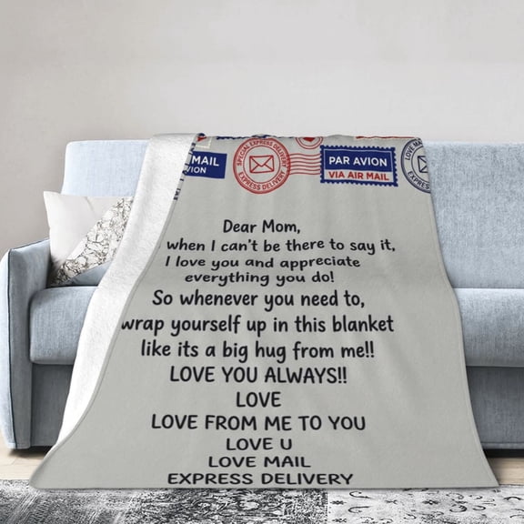 Gifts for Mom Blanket Birthday Gift from Daughter Son Soft Flannel Throw Blanket Presents for Mother's Day Valentines Day Christmas 50x40