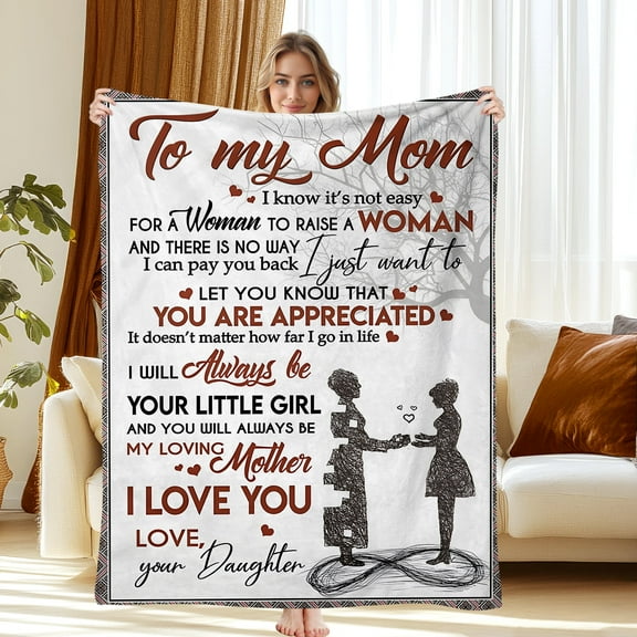 Gifts for Mom Blanket, Mother Gift from Daughter Son, Mothers Day, Christmas, Birthday Presents for Mommy, Soft Flannel Throw Blanket, 30"x40"