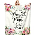 thumbnail image 1 of Gifts for Mom Blanket Mother's Day Birthday Gifts for Mom Throw Blanket Soft Warm Blankets Gift for Mom from Daughter Son 50"X40", 1 of 5