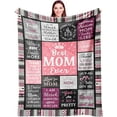 thumbnail image 1 of Gifts for Mom Blanket, Mothers Day Christmas Birthday Gifts for Mom from Daughters Son, Best Mommy Ever Flannel Throw Blankets, 1 of 6