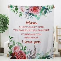 Gifts for Mom Blanket, Soft Flannel Throw Blanket Gifts for Mom from Daughter, Best Mom Birthday Blanket 60" x 50" Pink
