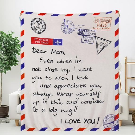 Gifts for Mom Blanket, Soft Flannel Throw Blanket Gifts for Mom from Daughter, Best Mom Birthday Blanket 60" x 50" Pink