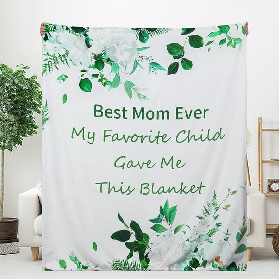 Gifts for Mom Blanket, Soft Flannel Throw Blanket Gifts for Mom from Daughter, Best Mom Birthday Blanket 60" x 50" Pink