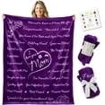 thumbnail image 1 of Gifts for Mom, Blanket for Mom Gifts, Mom Birthday Gifts from Daughter & Son, I Love You Mother Daughter Gift Ideas, Throw Blanket 65" × 50" (Purple), 1 of 6