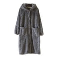 thumbnail image 1 of Gifts for Mom Cotton Robes for Women Fleece Women's Nightgowns & Sleepshirts Oversize Length Women's Sleepwear House Womens Robe Grey, 1 of 5