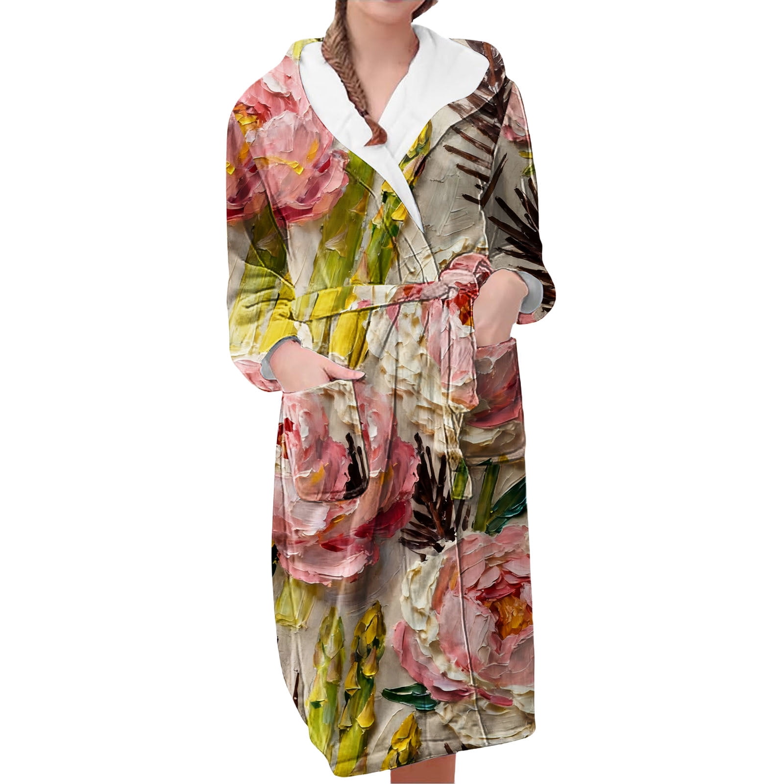 Gifts for Mom Cotton Robes for Women Fluffy Women's Nightgowns ...