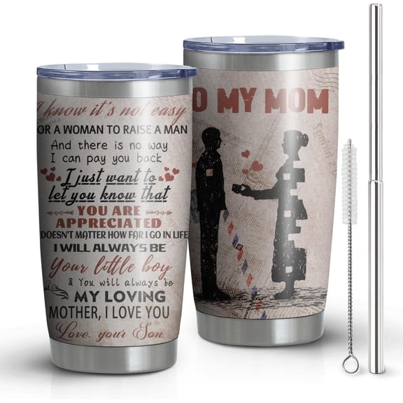 Gifts for Mom From Daughter, Son - Birthday Gifts for Mom - Mothers Day Gifts for Mom - Stainless Steel Tumbler 20oz