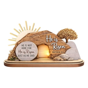 Gifts for Mom He Is Risen Easter Decor Empty Tomb Resurrection Scene And Decoration Set For Tray Nativity Tray Shelf Decor