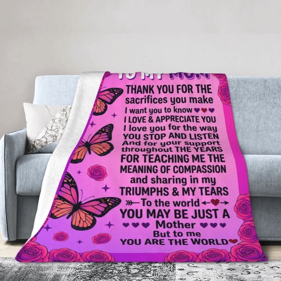 Gifts for Mom, Mom Birthday Gifts, Moms Gift from Daughter Son, to My Mom's Blanket, Soft Flannel Blanket for Mom 50x40