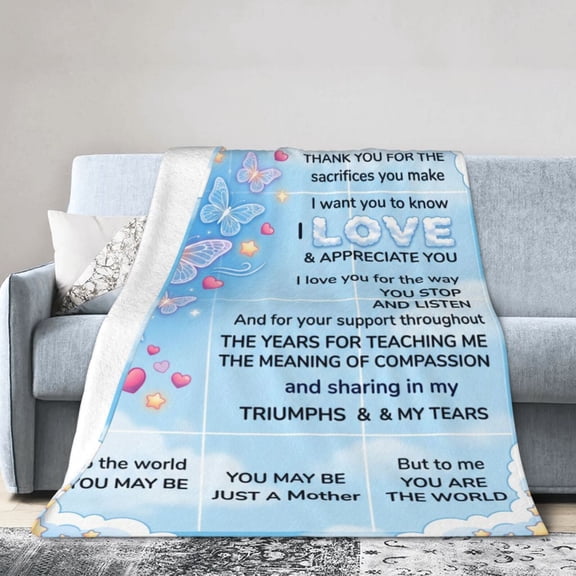 Gifts for Mom, Mom Birthday Gifts, Moms Gift from Daughter Son, to My Mom's Blanket, Soft Flannel Blanket for Mom 50x40