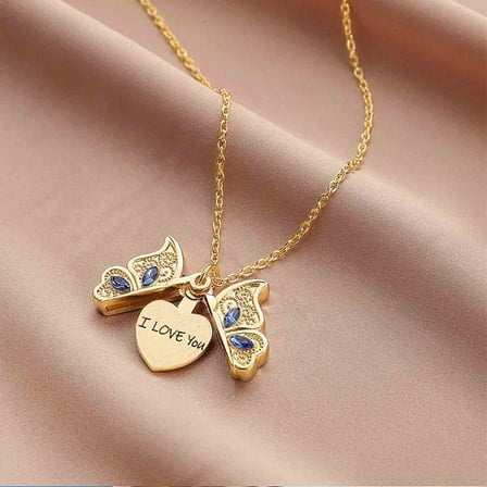 Gifts for Mom Mom Necklaces Heart Butterfly Pendant Mother Gifts from Daughter Son Birthday for Mom Women